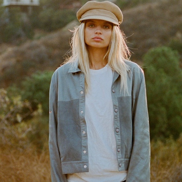 Lack of Color Lola Suede Slouch Cap in Taupe. Various Sizes - Picture 3 of 10